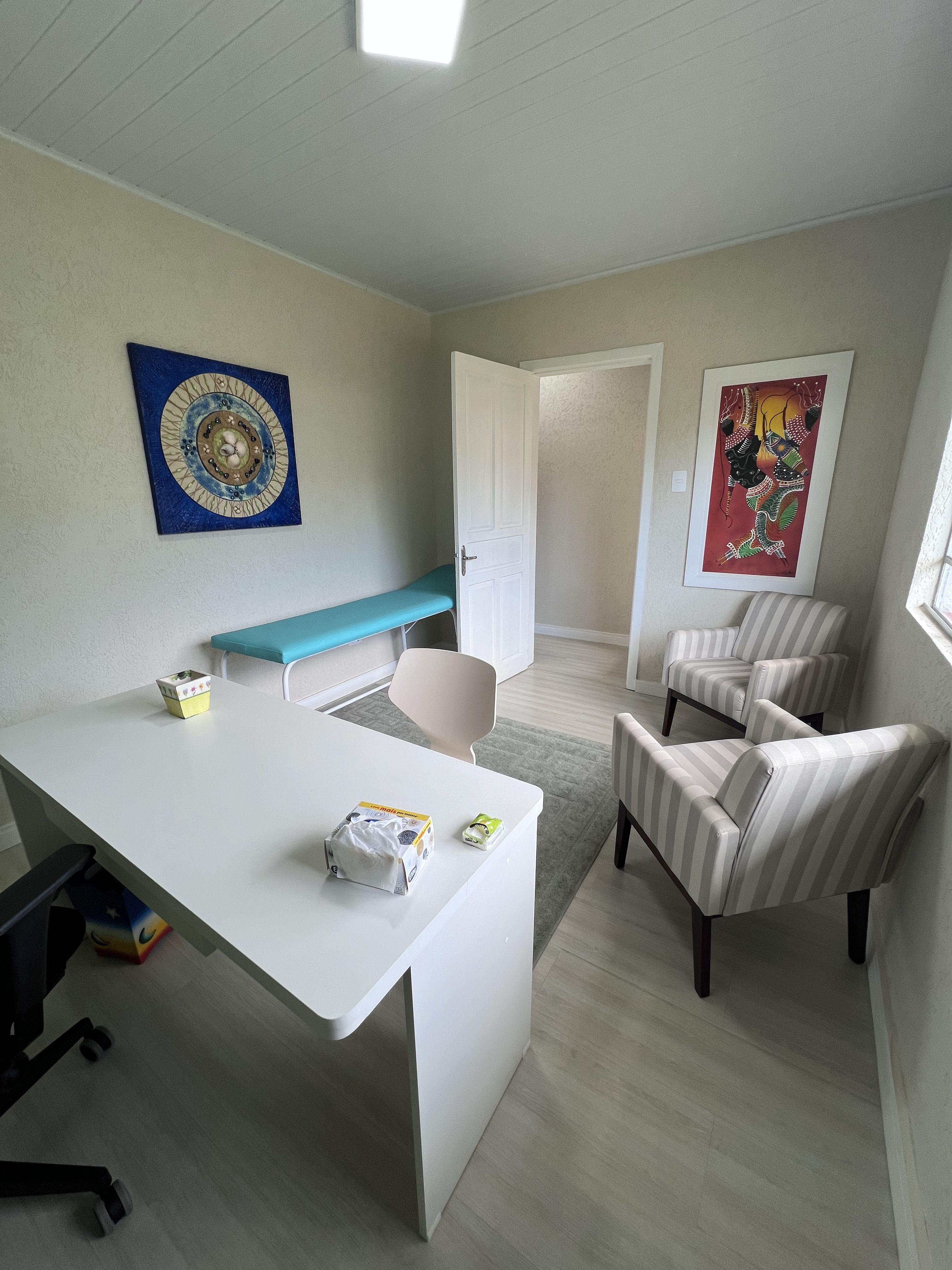 Sala para massoterapia e acupuntura